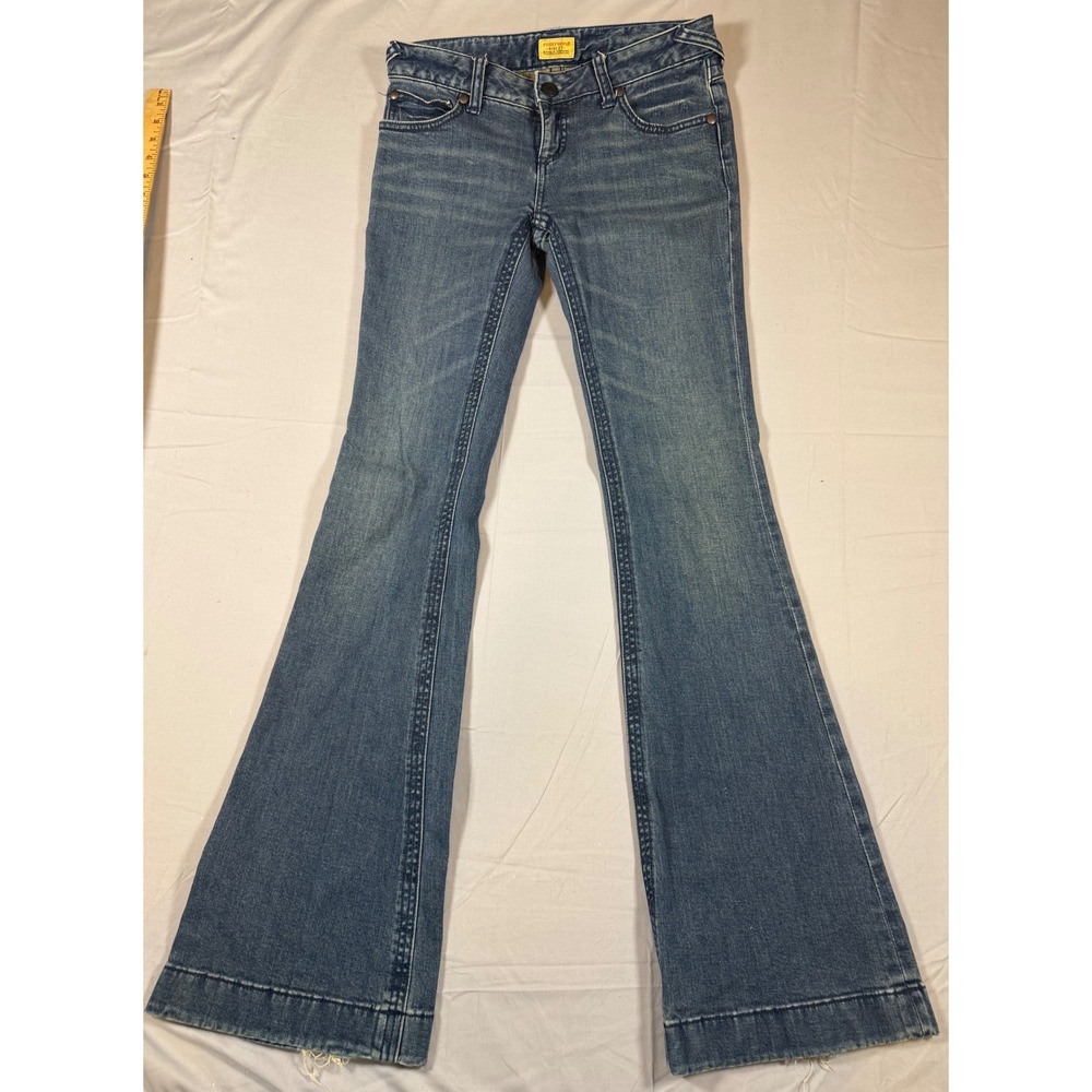 Free People Jeans Women's 27 Low Rise Flare Bell Bottom Distressed Hem Y2K